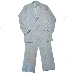 CK Barrington Los Angeles Vintage Two Piece Plaid Suit Union Made 70s Formal